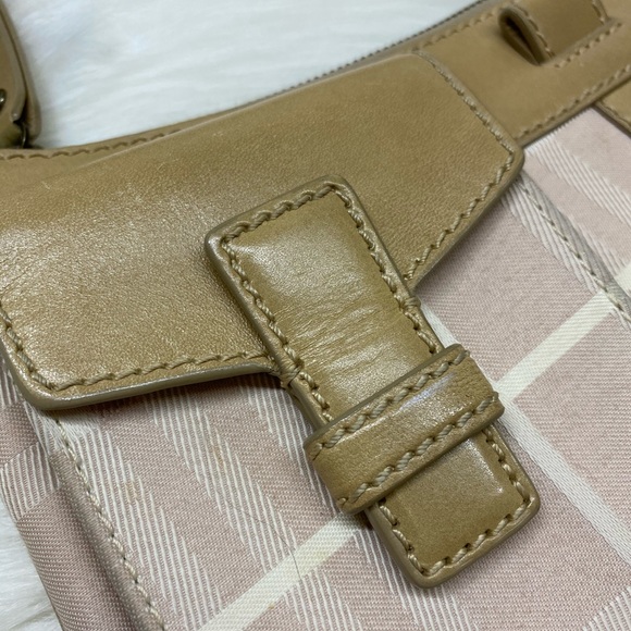 Authentic vintage Burberry wool pink plaid shoulder bag - Picture 5 of 13